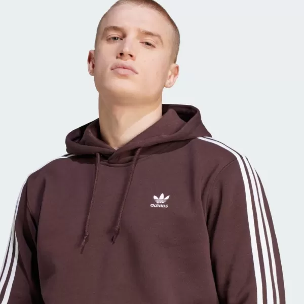 imageadidas Originals Mens Adicolor Classics 3Stripes HoodieShadow Brown