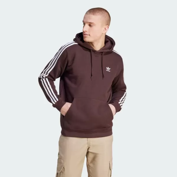 imageadidas Originals Mens Adicolor Classics 3Stripes HoodieShadow Brown