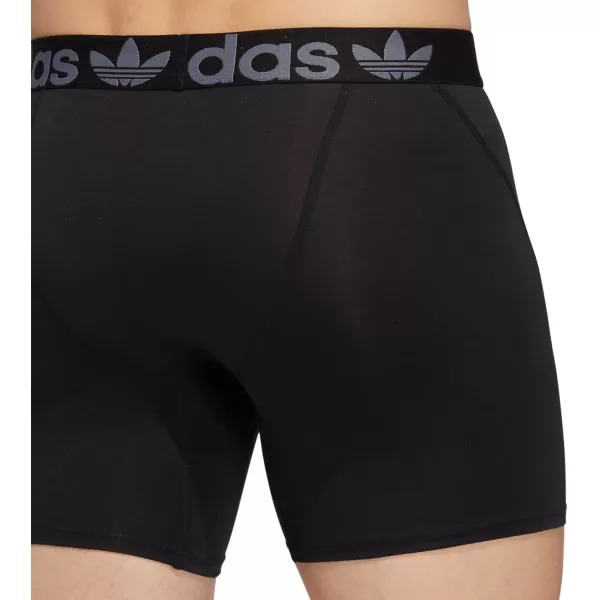 imageadidas Originals Mens Trefoil Athletic Comfort Fit Boxer Brief Underwear 2PackBlackOnix Grey