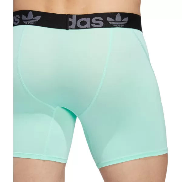 imageadidas Originals Mens Trefoil Athletic Comfort Fit Boxer Brief Underwear 2PackBlackOnix GreyPulse Mint Green