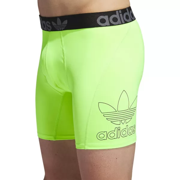 imageadidas Originals Mens Trefoil Athletic Comfort Fit Boxer Brief Underwear 2PackLucid PinkBlackLucid Lemon Yellow