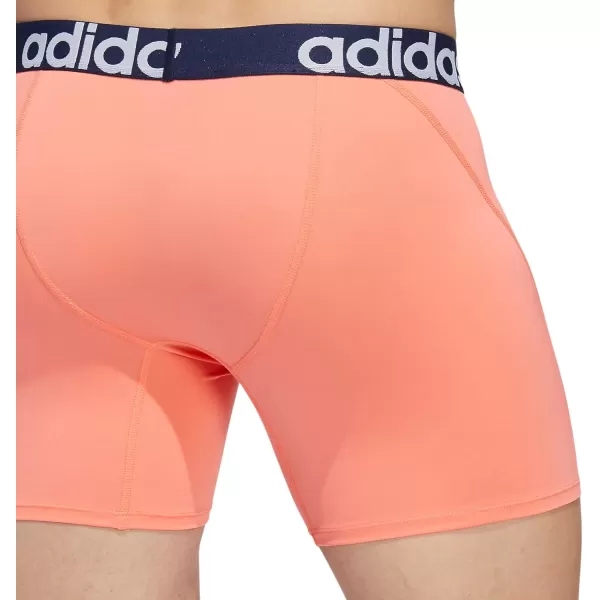 imageadidas Originals Mens Trefoil Athletic Comfort Fit Boxer Brief Underwear 2PackNight IndigoWhiteCoral Fusion Pink