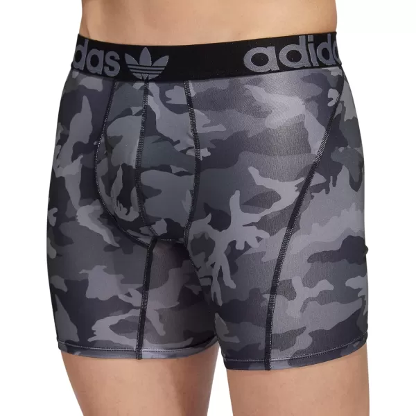 imageadidas Originals Mens Trefoil Athletic Comfort Fit Boxer Brief Underwear 2PackOnix GreyBlackAdi Camo Black