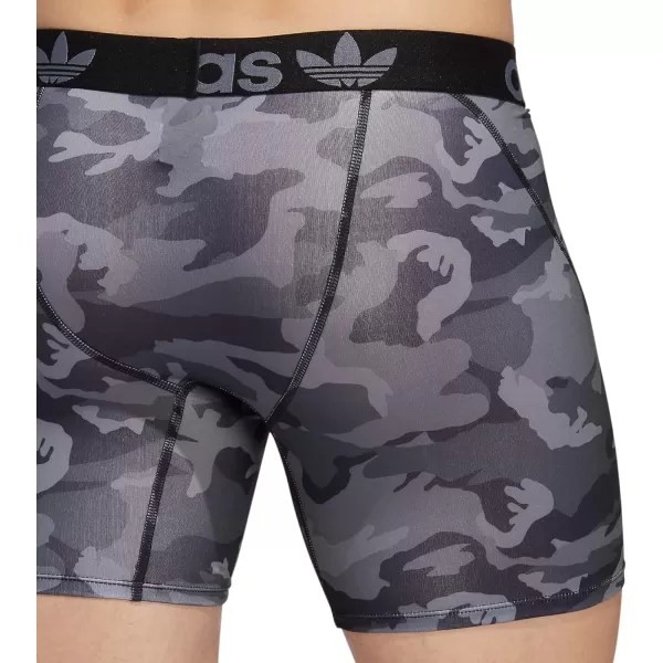 imageadidas Originals Mens Trefoil Athletic Comfort Fit Boxer Brief Underwear 2PackOnix GreyBlackAdi Camo Black