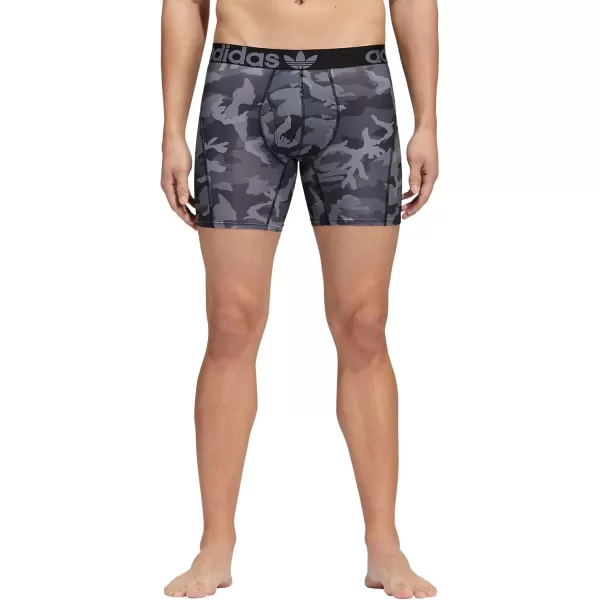 imageadidas Originals Mens Trefoil Athletic Comfort Fit Boxer Brief Underwear 2PackOnix GreyBlackAdi Camo Black