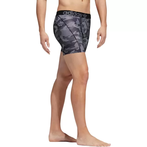 imageadidas Originals Mens Trefoil Athletic Comfort Fit Boxer Brief Underwear 2PackOnix GreyBlackAdi Camo Black