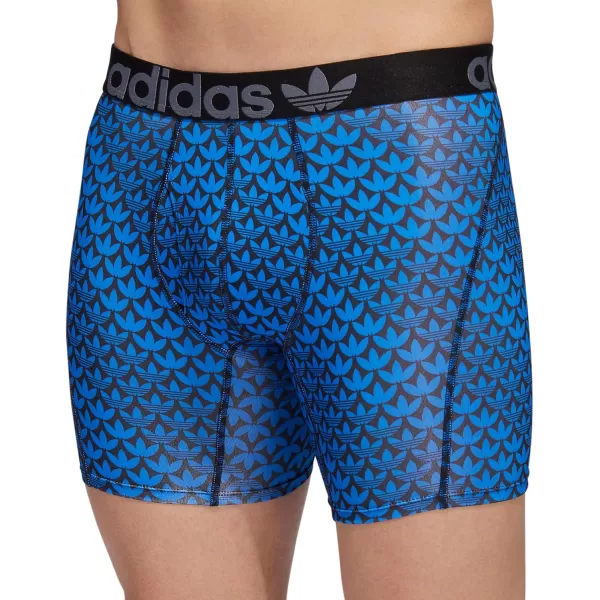 imageadidas Originals Mens Trefoil Athletic Comfort Fit Boxer Brief Underwear 2PackOnix GreyBlackOg Monogram Blackbluebird