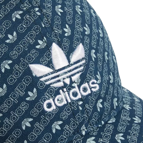 imageadidas Originals Womens Originals Relaxed StrapBack HatMonogram PrintLegend MarineAsh GreyWhite