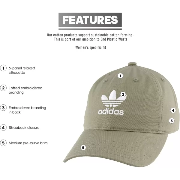 imageadidas Originals Womens Originals Relaxed StrapBack HatOrbit GreenWhite