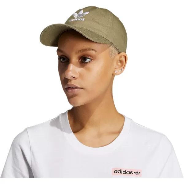 imageadidas Originals Womens Originals Relaxed StrapBack HatOrbit GreenWhite