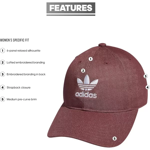 imageadidas Originals Womens Originals Relaxed StrapBack HatQuiet Crimson PurpleWhite