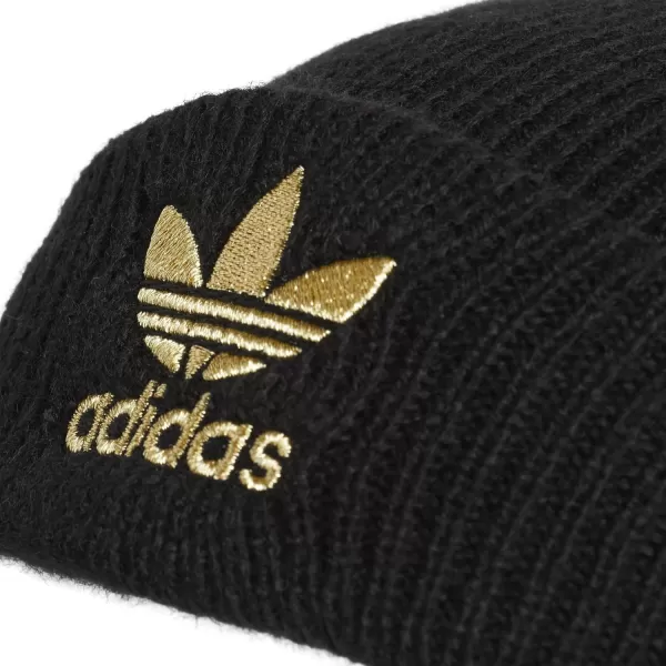 imageadidas Womens Trefoil BeanieBlackGold Metallic