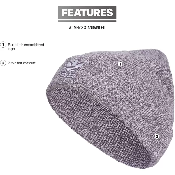 imageadidas Womens Trefoil BeanieShadow VioletSilver Dawn GreyStone Grey