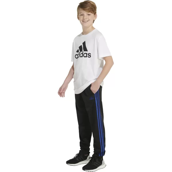 imageadidas Boys Iconic Tricot Jogger Pants with DrawcordBlack With Blue