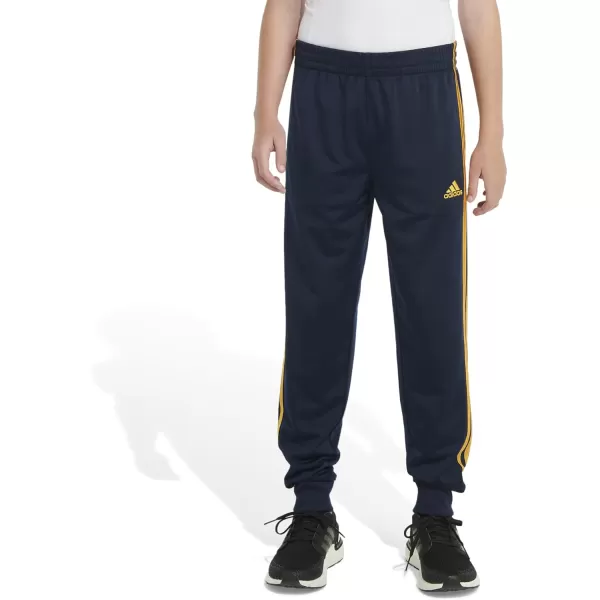 imageadidas Boys Iconic Tricot Jogger Pants with DrawcordCollegiate Navy With Active Gold