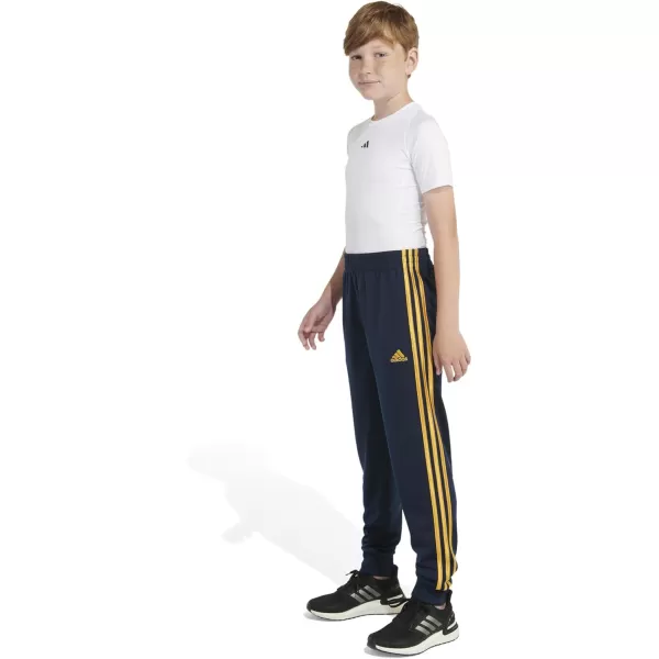 imageadidas Boys Iconic Tricot Jogger Pants with DrawcordCollegiate Navy With Active Gold