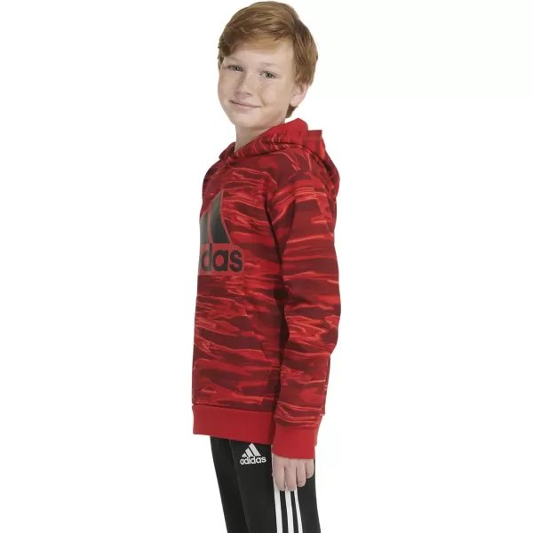 imageadidas Boys Long Sleeve Camo Print HoodieBright Red