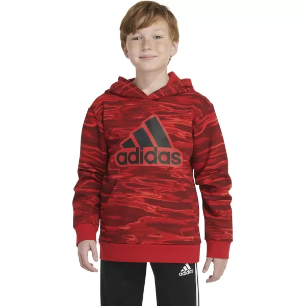 imageadidas Boys Long Sleeve Camo Print HoodieBright Red