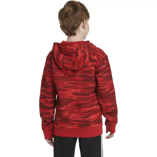 imageadidas Boys Long Sleeve Camo Print HoodieBright Red