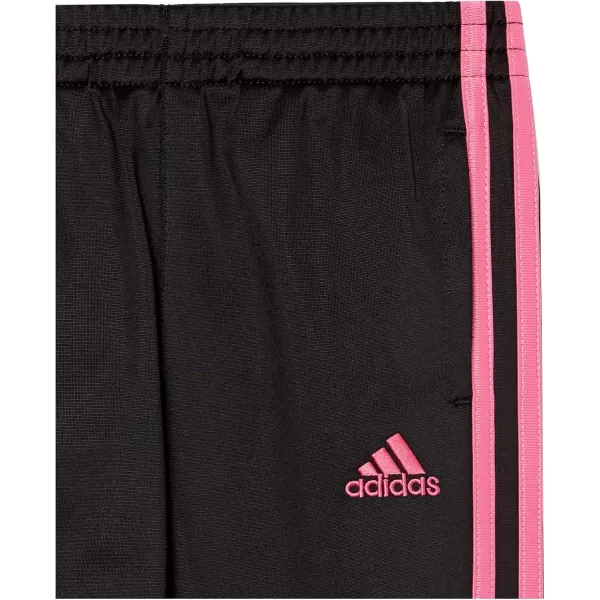 imageadidas Girls Zip Front Classic Tricot Jacket and Joggers SetBlack With Pink