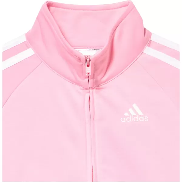 imageadidas Girls Zip Front Classic Tricot Jacket and Joggers SetLight Pink