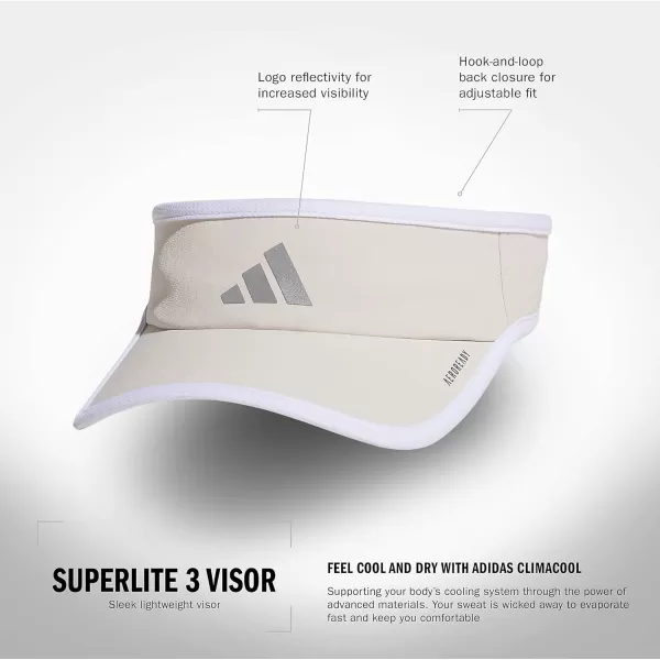 imageadidas Superlite Sport Performance Visor for sun protection and outdoor activitiesAlumina BeigeSilver MetallicWhite