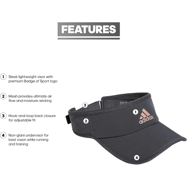 imageadidas Superlite Sport Performance Visor for sun protection and outdoor activitiesGrey SixRose Gold