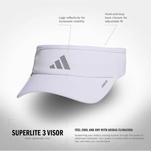 imageadidas Superlite Sport Performance Visor for sun protection and outdoor activitiesWhiteSilver Metallic