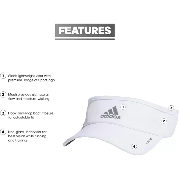 imageadidas Superlite Sport Performance Visor for sun protection and outdoor activitiesWhiteSilver Reflective