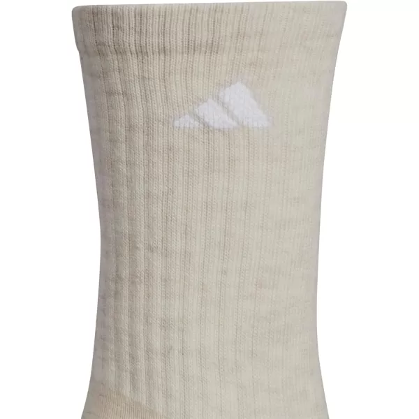 imageadidas Womens Athletic Cushioned Crew Socks 6Pair with arch compressionAlumina BeigeWhiteWonder Beige