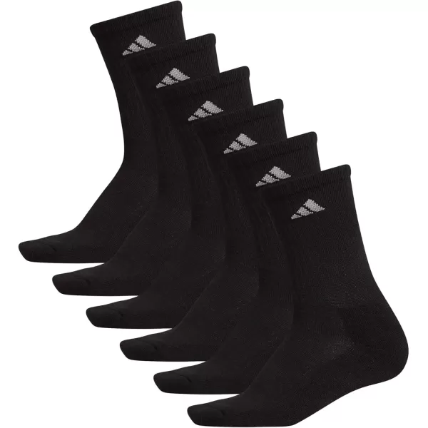 imageadidas Womens Athletic Cushioned Crew Socks 6Pair with arch compressionBlack