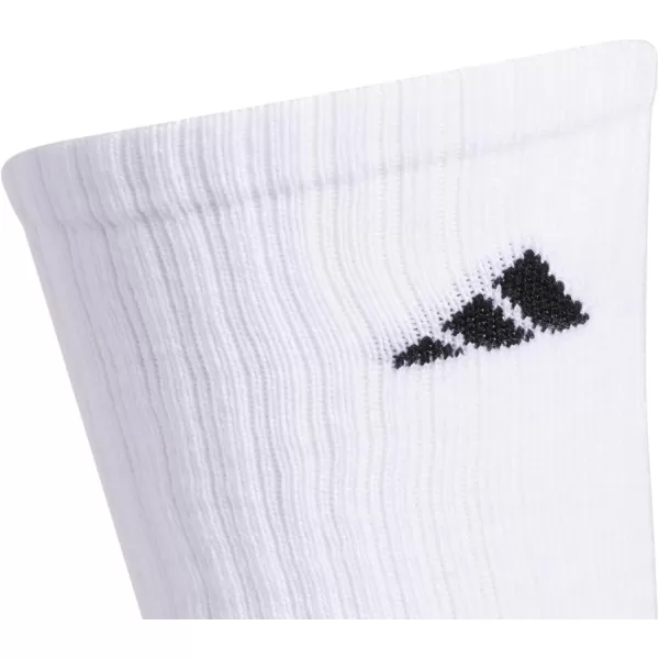 imageadidas Womens Athletic Cushioned Crew Socks 6Pair with arch compressionWhiteBlackWhite