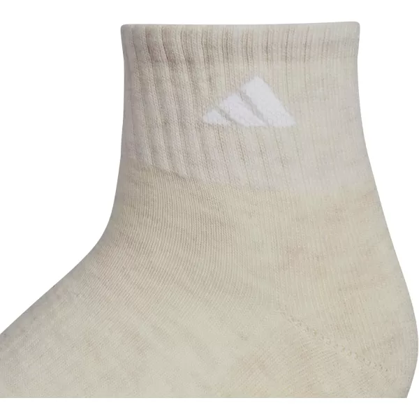 imageadidas Womens Athletic Quarter Socks 6PackAlumina BeigeWhiteWonder Beige