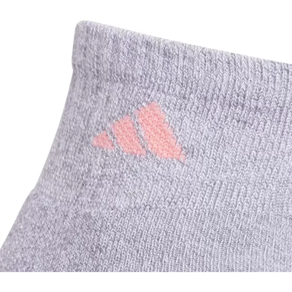 imageadidas Womens Athletic Quarter Socks 6PackGreyBliss PopClear Mint