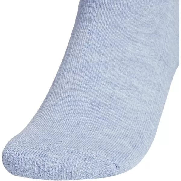 imageadidas Womens Athletic Quarter Socks 6PackHeather GreyWashed Denim Blue HeatherWhite