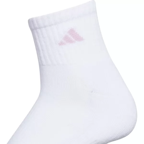 imageadidas Womens Athletic Quarter Socks 6PackWhiteClear Sky BlueBliss Lilac Purple