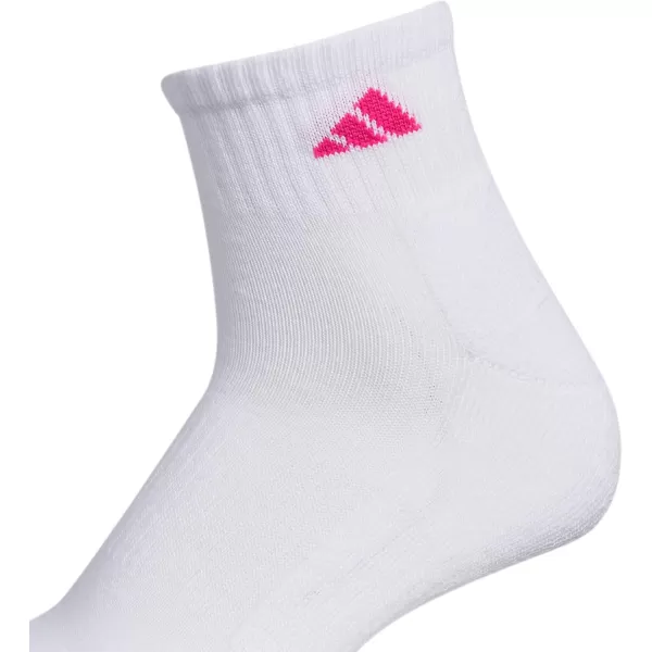 imageadidas Womens Athletic Quarter Socks 6PackWhiteSolar RedPinkPurpleGreenBlue