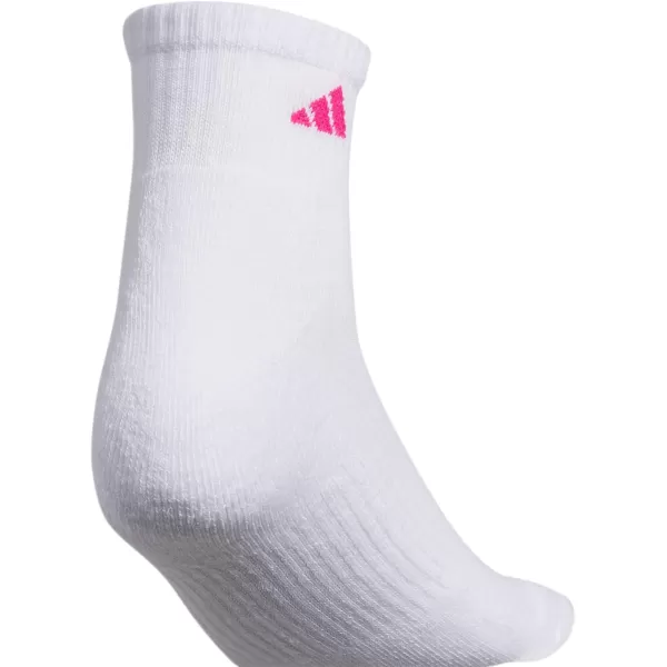 imageadidas Womens Athletic Quarter Socks 6PackWhiteSolar RedPinkPurpleGreenBlue