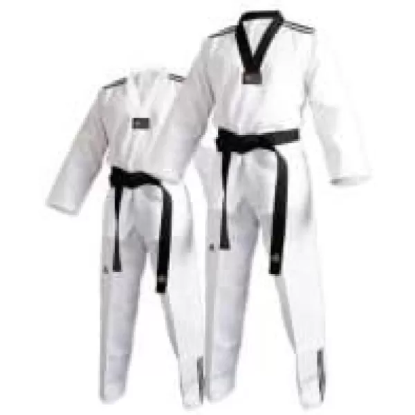 imageADIClub Taekwondo Uniform with Stripes Black VNeck Size 6