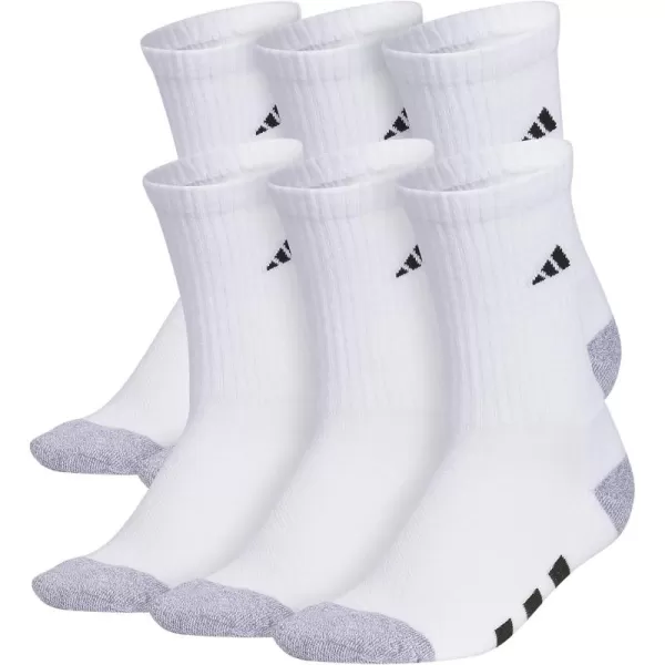 imageadidas Boys Athletic Cushioned Crew Socks 6 Pairs for Kids Boys and Girls  durable breathable fabric ready for SportWhiteGreyBlack