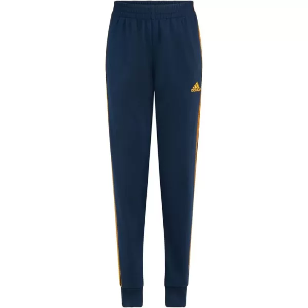 imageadidas Boys Iconic Tricot Jogger Pants with DrawcordCollegiate Navy With Active Gold