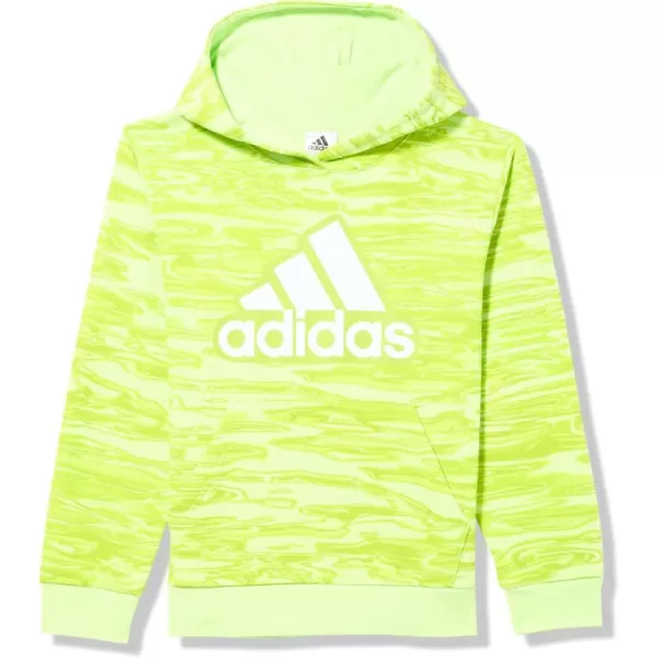 imageadidas Boys Long Sleeve Camo Print HoodieLime Green