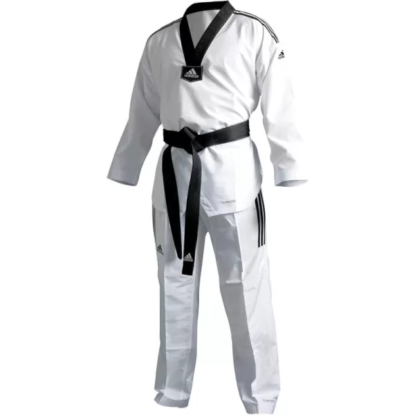 imageadidas Eco Fighter 3 Taekwondo Black VNeck Ultralight Sparring Uniform w 3 Stripes  100 PolyesterWhite