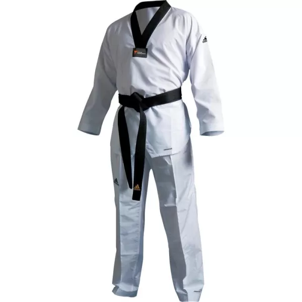 imageadidas Eco Fighter Taekwondo Dobok Uniform WT Approved 100 Polyester UltralightBlack Vneck