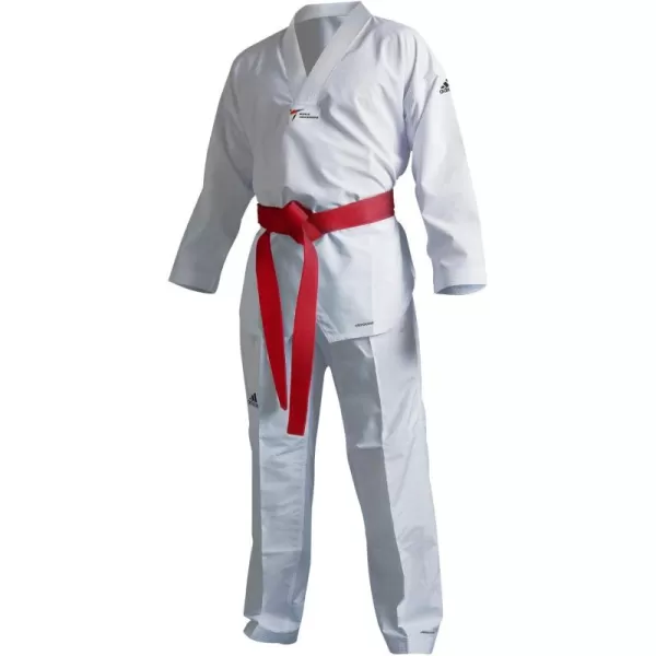 imageadidas Eco Fighter Taekwondo Dobok Uniform WT Approved 100 Polyester UltralightWhite Vneck