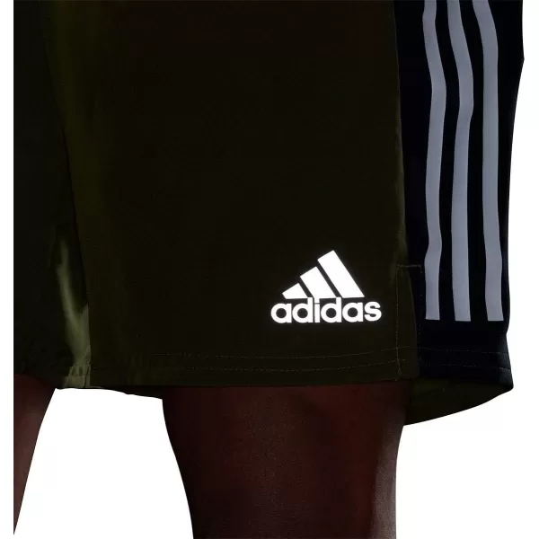 imageadidas Mens Own The Run 3Stripes ShortsWild PineBlack