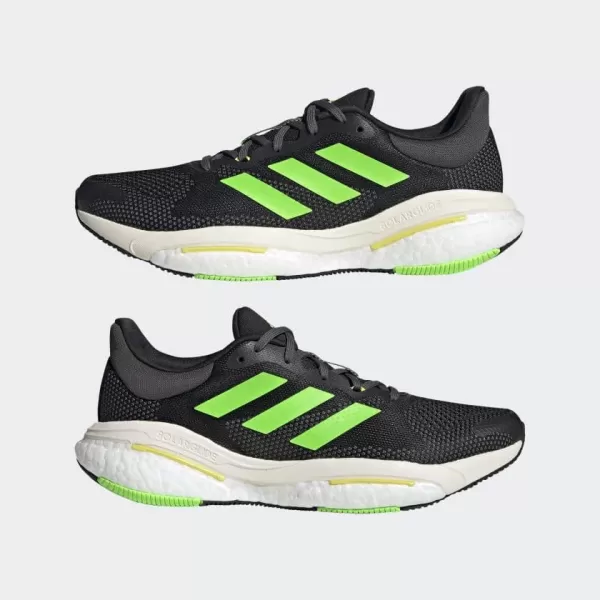 imageadidas Mens Solarglide 5 SneakerCore BlackSolar GreenBeam Yellow