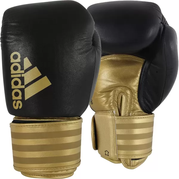 imageadidas Hybrid 200 Leather Boxing and Kickboxing Gloves for Women ampamp MenBLACKGOLD