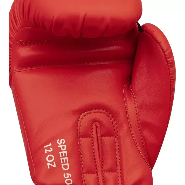 imageAdidas Speed 50 Boxing Gloves for Men Women ampamp Kids Intermediate Level PU Training Gloves Perfect for Fitness Classes Boxing Bag Workouts and SparringREDSILVER