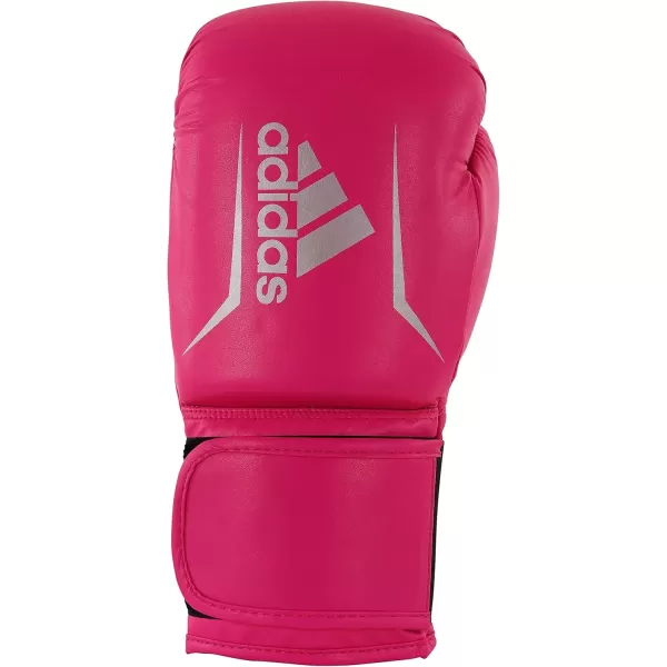 imageAdidas Speed 50 Boxing Gloves for Men Women ampamp Kids Intermediate Level PU Training Gloves Perfect for Fitness Classes Boxing Bag Workouts and SparringSHOCK PINKSILVER